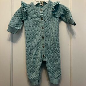 Blue Kate Quinn onesie w ruffles